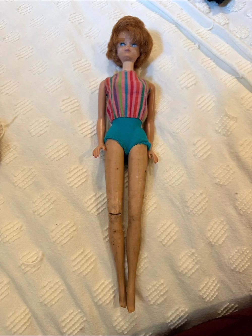 Bubble Cut American Girl Barbie 1960’s Straight Legs Red Hair USA patent